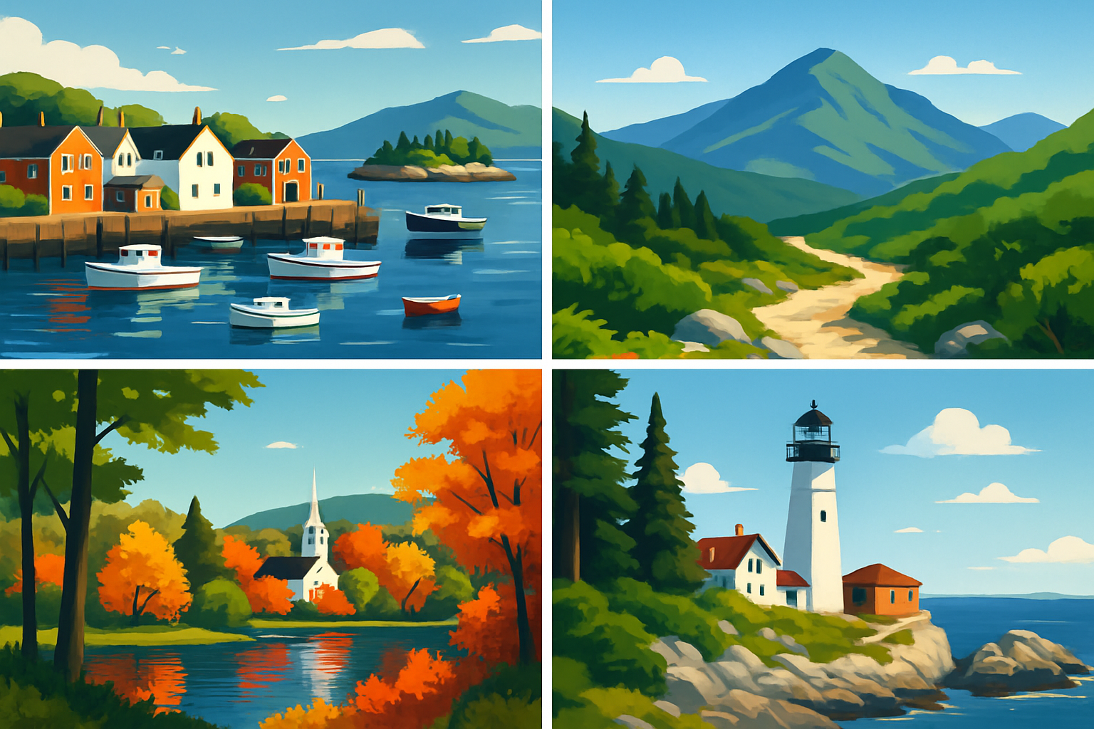 A scenic collage image showcasing landscapes from several hidden gem destinations across the Northeast USA, highlighting natural beauty and authentic local vibes.