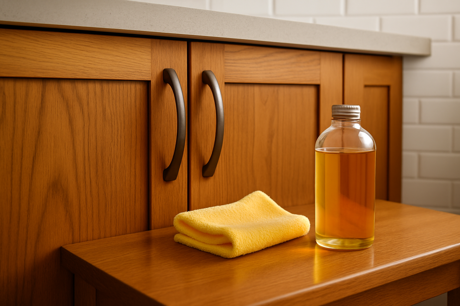 Freshly cleaned and polished cabinets ensuring long-lasting surface protection and shine.