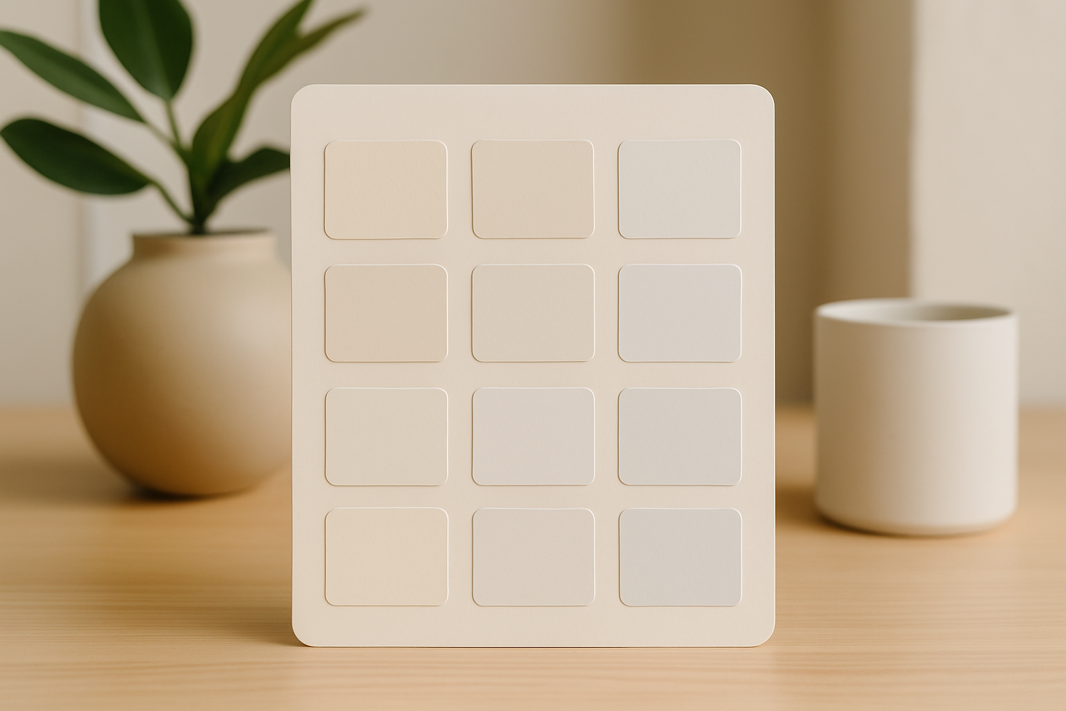 Palette showcasing the range of white neutral paint undertones and their visual impact.