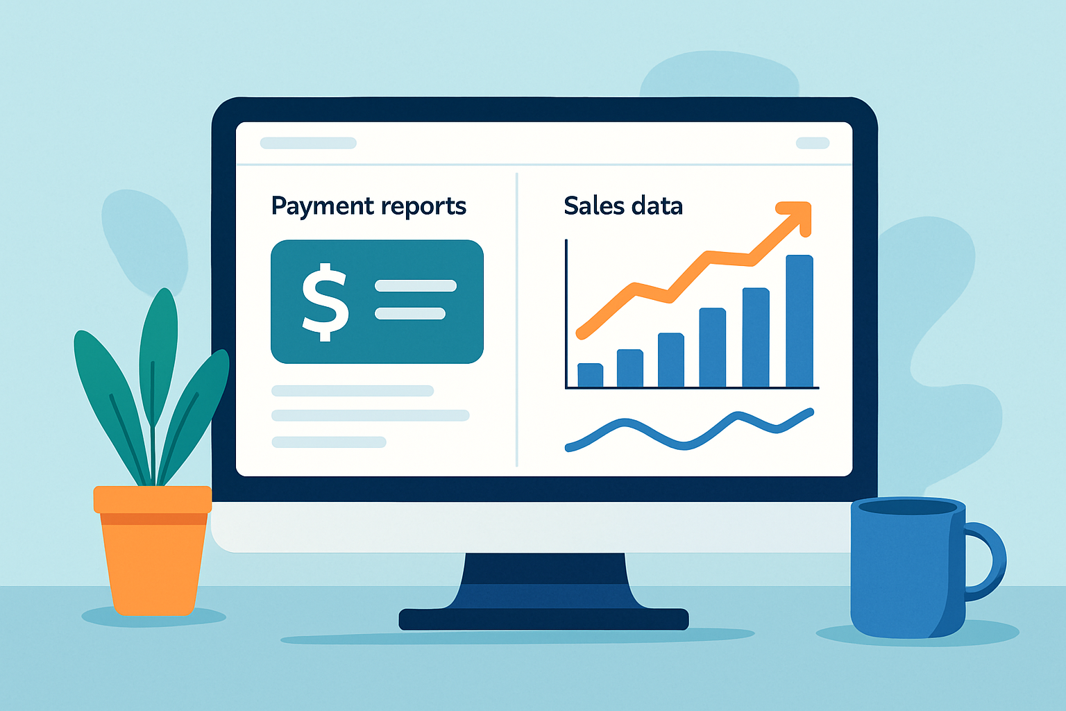 Screenshot-style image showing Amazon Seller Central dashboard with payment and sales analytics prominently displayed