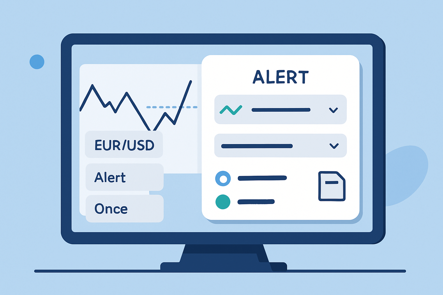 Screenshot of TradingView alert creation interface highlighting key settings including asset selection, alert conditions, and notification preferences.